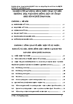Nghiên cứu áp dụng hình thức quản lý môi trừơng dựa vào cộng đồng dân cư ở bán đảo Bình Quới Thanh Đa