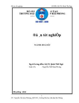 Nghiên cứu chế tạo xúc tác cho phản ứng tổng hợp phụ gia bảo quản Biodiezel