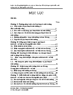 Nghiên cứu luận cứ khoa học để xây dựng và phát triển môi trường tỉnh An Giang đến năm 2020