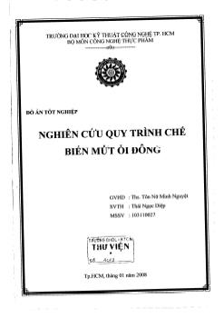 Nghiên cứu quy trình chế biến mứt ổi đông