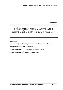 Nghiên cứu thiết kế cải tạo nâng cấp hệ thống xử lý nước ngầm cho công ty giấy tiền Vĩnh Thành - Bến Lức - Long An