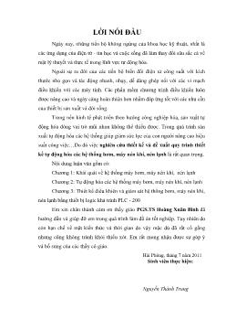 Nghiên cứu thiết kế và đề xuất quy trình thiết kế tự động hóa các hệ thống bơm, máy nén khí, nén l