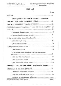 Nghiên cứu về tấn công từ chối dịch vụ (DoS) các phương pháp tấn công và phòng chống tấn công