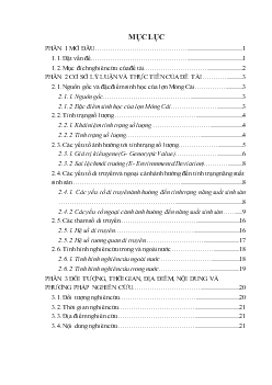 Nghiên cứu xác định đặc điểm di truyền một số tính trạng cơ bản về sinh sản của hai nhóm lợn Móng Cái M 3000 và MC 15