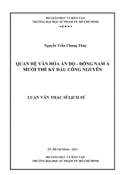 Quan hệ văn hóa Ấn Độ - Đông Nam Á mười thế kỷ đầu công nguyên