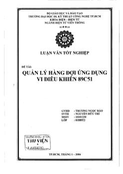 Quản lý hàng đợi ứng dụng vi điều khiển 89C51
