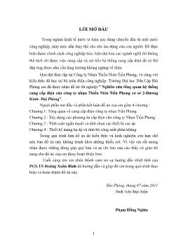 Thiết kế cung cấp điện cơ sở 2 công ty nhựa thiếu niên Tiền Phong tại phường Hưng Đạo quận Dương Kinh - Hải Phòng