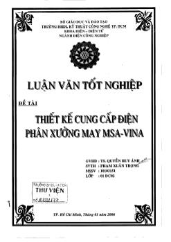 Thiết kế cung cấp điện phân xưởng may MSA - Vina