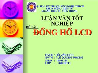 Thiết kế và thi công mạch đồng hồ số hiển thị LCD dùng IC 89C51