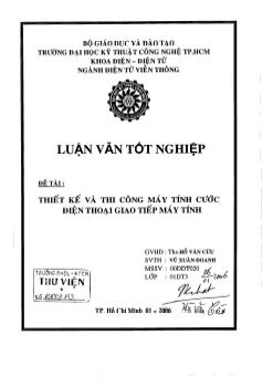 Thiết kế và thi công máy tính cước điện thọai giao tiếp máy tính