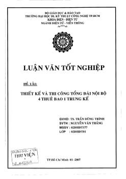 Thiết kế và thi công tổng đài nội bộ 4 thuê bao 1 trung kế