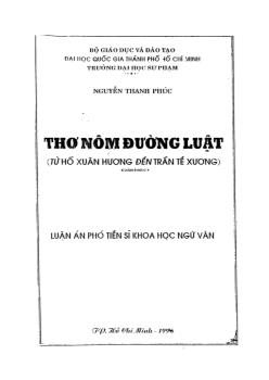 Thơ nôm đường luật (Từ Hồ Xuân Hương đến Trần Tế Xương)