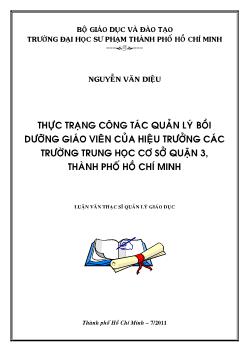 Thực trạng công tác quản lý bồi dưỡng giáo viên của hiệu trưởng các trường trung học cơ sở Quận 3, Thành phố Hồ Chí Minh