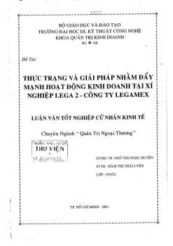 Thực trạng và giải pháp đẩy mạnh hoạt động kinh doanh tại xí nghiệp Lega 2-Công ty Legamex