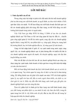 Thực trạng và một số giải pháp nâng cao hiệu quả sử dụng chi phí tại Công ty cổ phần khách sạn du lịch thương mại Ngôi Sao Hải Phòng