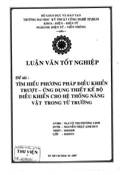 Tìm hiểu phương pháp điều khiển trượt-Ứng dụng thiết kế bộ điều khiển cho hệt hống nâng vật trong từ trường