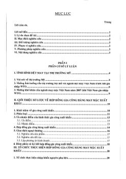 Tình hình gia công hàng may mặc xuất khẩu vào thị trường Mỹ tại DNTN - TM Long Phụng Lân