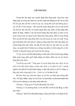 Tổng quan về truyền động điện một chiều, đi sâu thiết kế bộ điều khiển động cơ điện một chiều có ổn định tốc độ