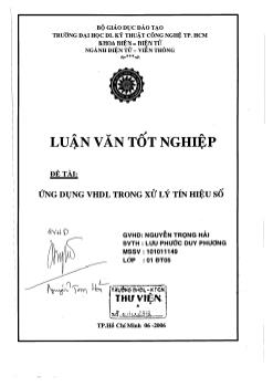 Ứng dụng VHDL trong xử lý tín hiệu số