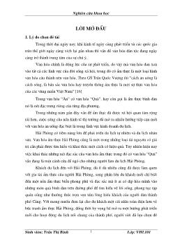 Văn hóa ẩm thực bình dân Hải Phòng - Khả năng khai thác và phát triển du lịch