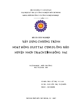 Xây dựng chương trình hoạt động DLST tại cụm du lịch Ông Kèo huyện Nhơn Trạch - Tỉnh Đồng Nai