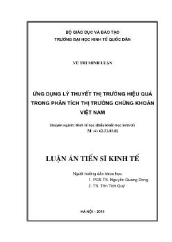 Ứng dụng lý thuyết thị trường hiệu quả trong phân tích thị trường chứng khoán Việt Nam
