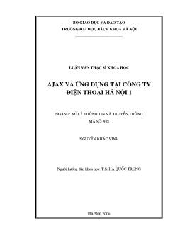 Ajax và ứng dụng tại công ty điện thoại Hà Nội 1