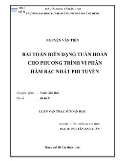 Bài toán biên dạng tuần hoàn cho phương trình vi phân hàm bậc nhất phi tuyến