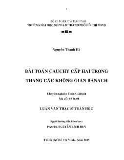 Bài toán Cauchy cấp hai trong thang các không gian Banach