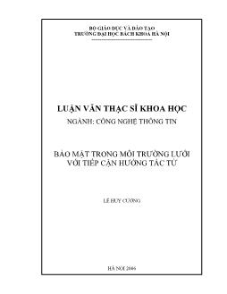 Bảo mật trong môi trường lưới với tiếp cận hướng tác tử