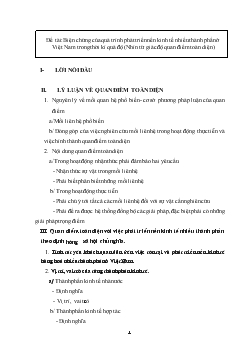 Biện chứng của quá trình phát triển nền kinh tế nhiều thành phần ở Việt Nam trong thời kì quá độ (Nhìn từ giác độ quan điểm toàn diện)