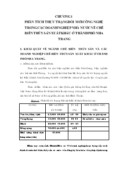 Biện pháp chủ yếu nhằm đổi mới công nghệ trong các doanh nghiệp nhà nước về chế biến thủy sản xuất khẩu ở thành phố nha trang