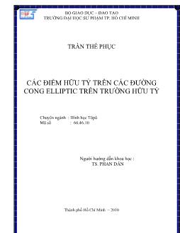 Các điểm hữu tỷ trên các đường cong Elliptic trên trường hữu tỷ