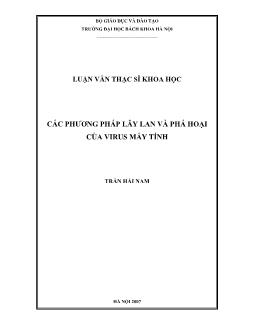 Các phương pháp lây lan và phá hoại của virus máy tính