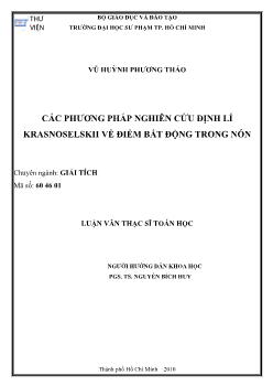 Các phương pháp nghiên cứu định lí Krasnoselskii về điểm bất động trong nón