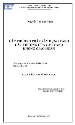 Các phương pháp xây dựng và vành các thương của các vành không giao hoán