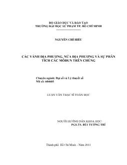 Các vành địa phương, nửa địa phương và sự phân tích các môđun trên chúng