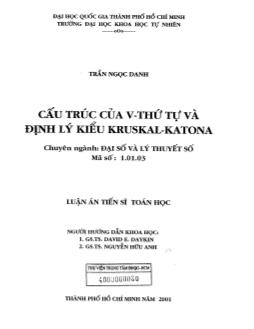 Cấu trúc của V-Thứ tự và định lý kiểu Kruskal-Kato