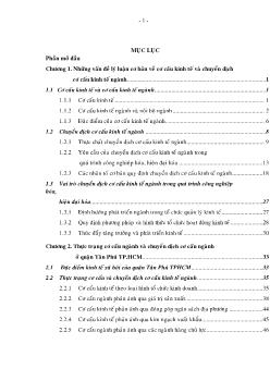 Chuyển dịch cơ cấu kinh tế ngành quận Tân Phú, TP.HCM giai đoạn 2005 – 2020