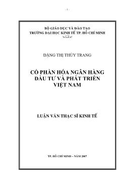 Cổ phần hóa Ngân hàng Đầu tư và Phát triển Việt Nam