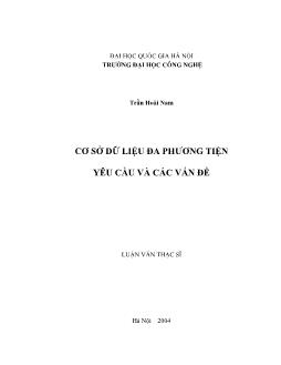Cơ sở dữ liệu đa phương tiện yêu cầu và các vấn đề