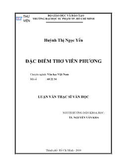 Đặc điểm thơ Viễn Phương