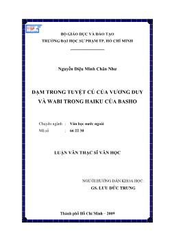 Đạm trong tuyệt cú của Vương Duy và Wabi trong Haiku của Basho