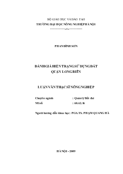 Đánh giá hiện trạng sử dụng đất quận Long Biên, thành phố Hà Nội