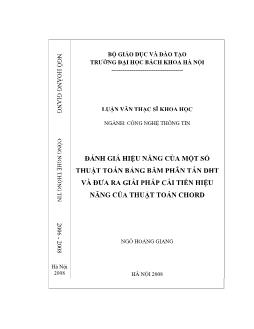 Đánh giá hiệu năng của một số bảng băm phân tán DHT và đưa ra giải pháp cải tiến hiệu năng của thuật toán CHORD