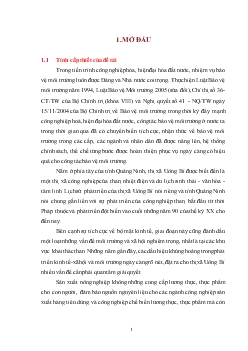 Đánh giá tác động môi trường của khai thác tài nguyên than đến sản xuất nông nghiệp tại thị xã Uông Bí, tỉnh Quảng Ninh