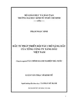 Đầu tư phát triển đội tàu chở xăng dầu của tổng Công ty xăng dầu Việt Nam