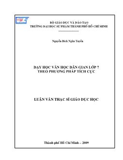 Dạy học văn học dân gian lớp 7 theo phương pháp tích cực