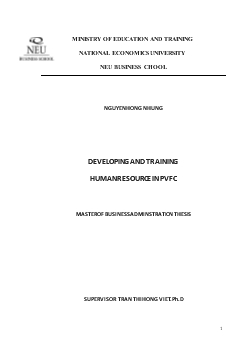 DEVELOPING AND TRAINING HUMAN RESOURCE IN PVFC (MASTER OF BUSINESS ADMINSTRATION THESIS)
