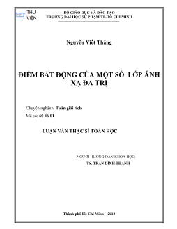 Điểm bất động của một số lớp ánh xạ đa trị
